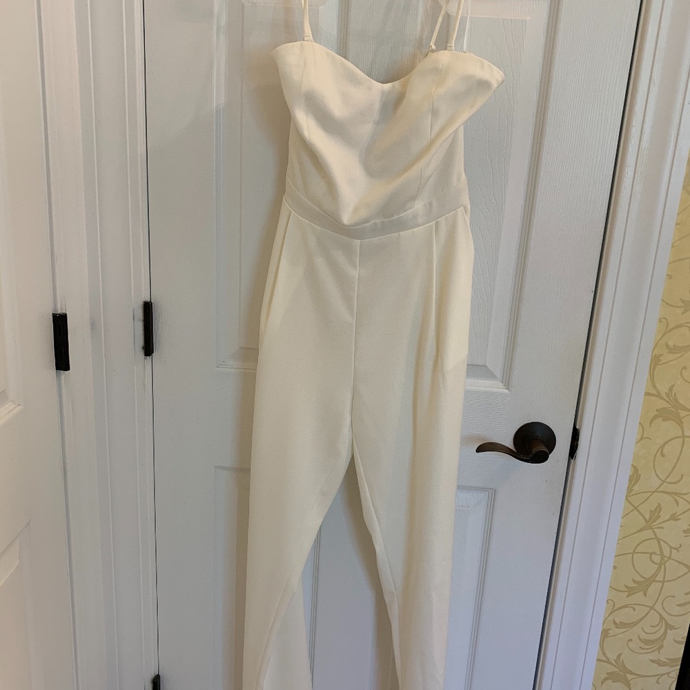 White jumpsuit with removable straps